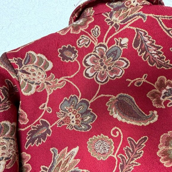 Coldwater Creek Women's Casual Boxy Floral Paisley Tapestry Jacket Long Sleeve - Picture 4 of 8